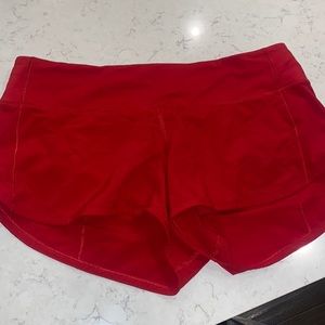 DARK RED LULULEMON SHORTS 2.5”